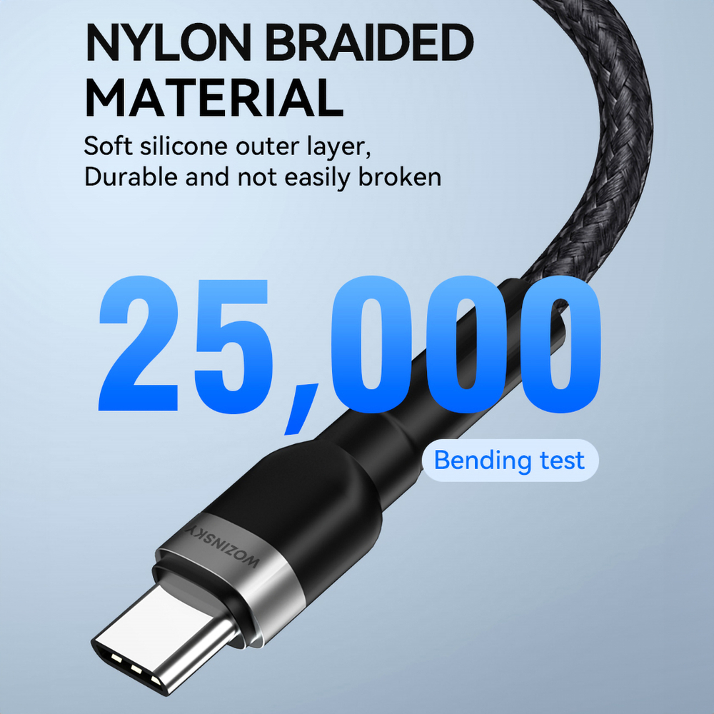 iTok webáruház - Wozinsky Wozinsky WNBCC2 USB-C–USB-C PD 65 W kábel, 2 m (fekete) 8 Wozinsky WNBCC2 USB-C / USB-C PD 65W cable 2 m (fekete)