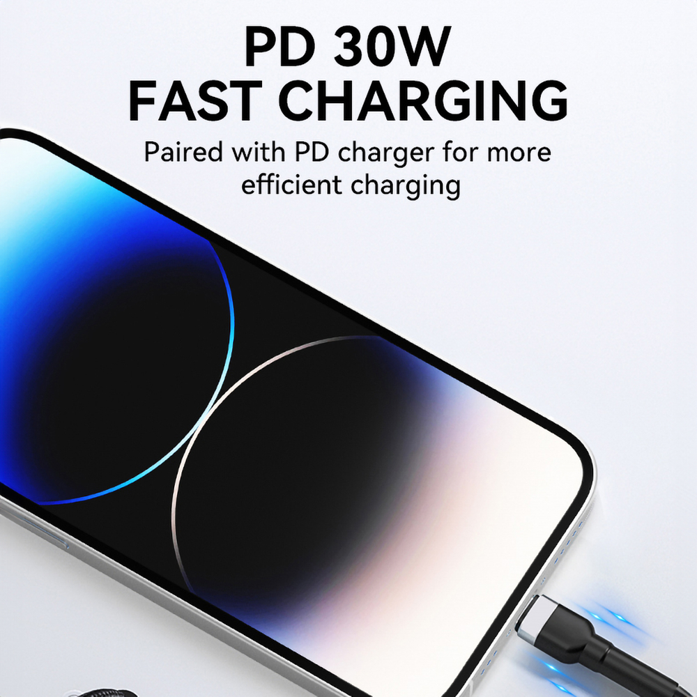 iTok webáruház - Wozinsky Wozinsky WNBCL2 USB-C–Lightning PD 30 W kábel, 2 m (fekete) 7 Wozinsky WNBCL2 Lightning / USB-C PD 30W cable 2 m (fekete)