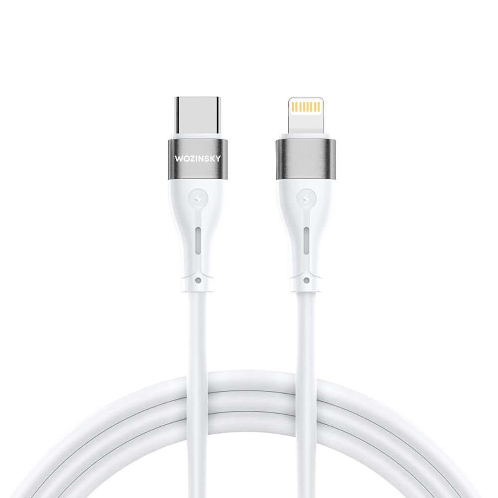 iTok webáruház - Wozinsky Wozinsky WSTCL1 Lightning–USB-C PD kábel 27 W, 1 m (fehér) 1 Wozinsky WSTCL1 Lightning / USB-C PD 27W cable 1 m (fehér)