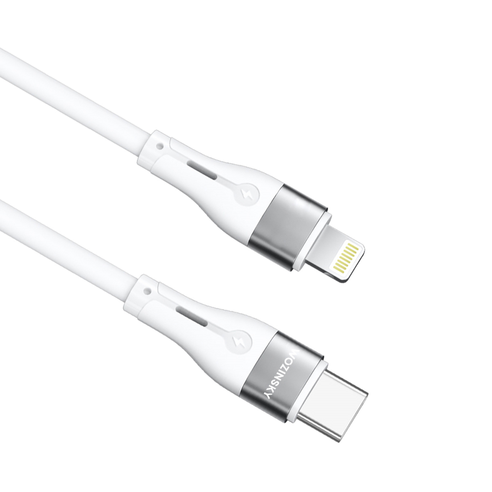iTok webáruház - Wozinsky Wozinsky WSTCL1 Lightning–USB-C PD kábel 27 W, 1 m (fehér) 2 Wozinsky WSTCL1 Lightning / USB-C PD 27W cable 1 m (fehér)