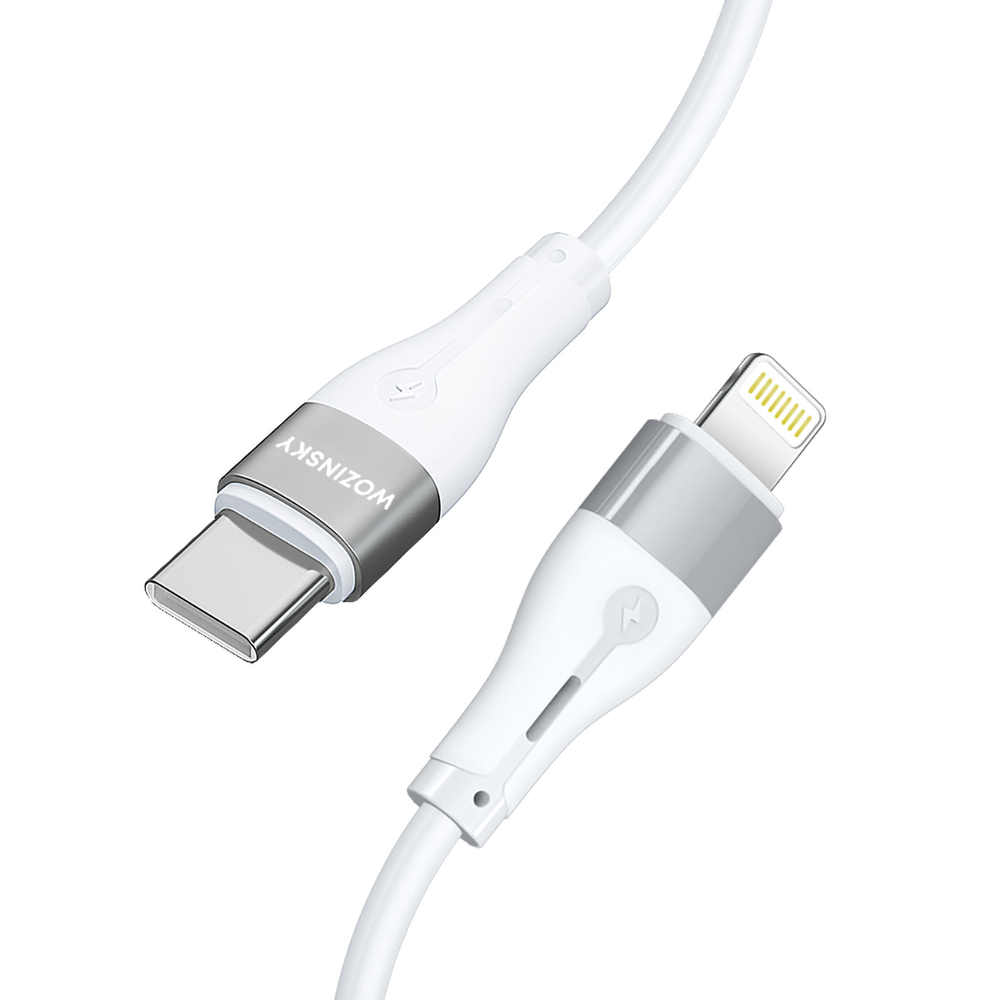 iTok webáruház - Wozinsky Wozinsky WSTCL1 Lightning–USB-C PD kábel 27 W, 1 m (fehér) 3 Wozinsky WSTCL1 Lightning / USB-C PD 27W cable 1 m (fehér)