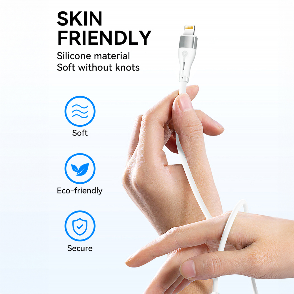 iTok webáruház - Wozinsky Wozinsky WSTCL1 Lightning–USB-C PD kábel 27 W, 1 m (fehér) 8 Wozinsky WSTCL1 Lightning / USB-C PD 27W cable 1 m (fehér)
