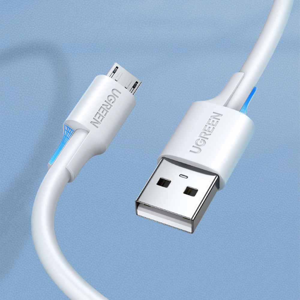 iTok webáruház - Ugreen Ugreen US289 60143 Micro USB–USB-A kábel, 2 m (fehér) 4 Ugreen US289 60143 micro USB / USB-A cable 2m (fehér)