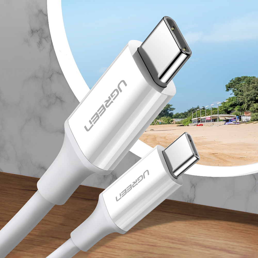 iTok webáruház - Ugreen Ugreen US264 60518 USB-C–USB-C kábel 1 m (fehér) 2 Ugreen US264 60518 USB-C / USB-C PD QC AFC Cable 1m (fehér)