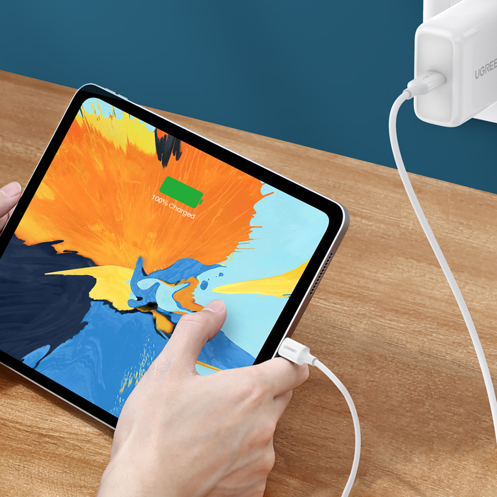 iTok webáruház - Ugreen Ugreen US264 60518 USB-C–USB-C kábel 1 m (fehér) 3 Ugreen US264 60518 USB-C / USB-C PD QC AFC Cable 1m (fehér)