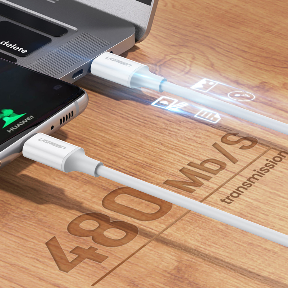 iTok webáruház - Ugreen Ugreen US264 60518 USB-C–USB-C kábel 1 m (fehér) 5 Ugreen US264 60518 USB-C / USB-C PD QC AFC Cable 1m (fehér)