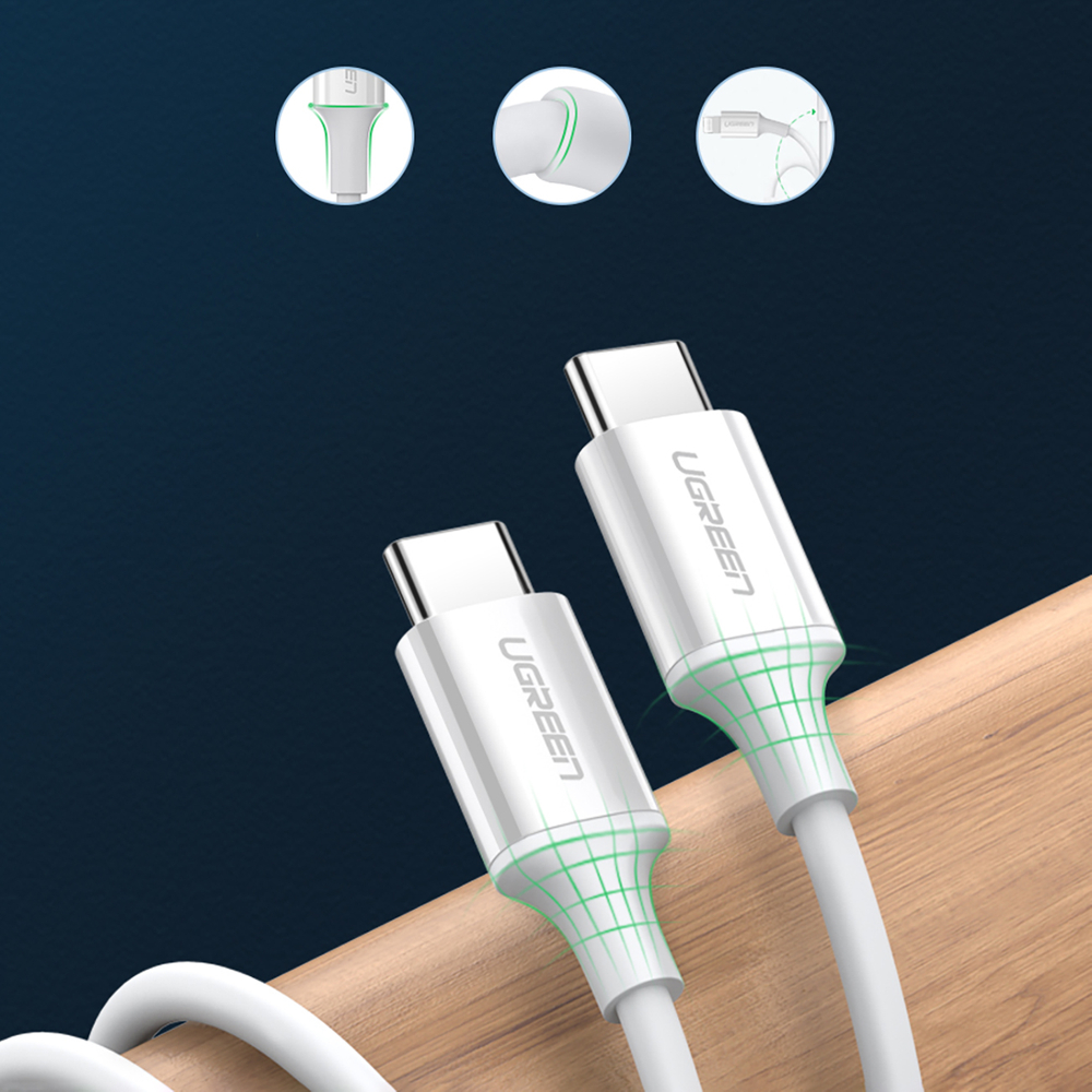 iTok webáruház - Ugreen Ugreen US264 60518 USB-C–USB-C kábel 1 m (fehér) 8 Ugreen US264 60518 USB-C / USB-C PD QC AFC Cable 1m (fehér)