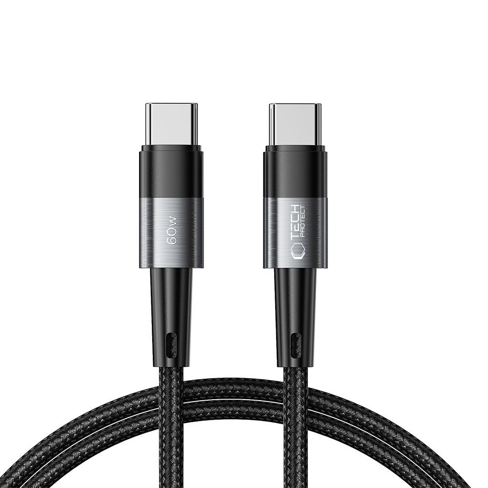 iTok webáruház - Tech-Protect Tech-Protect UltraBoost USB-C–USB-C PD kábel 60 W 3 A 1 m (szürke) 1 Tech-Protect UltraBoost USB-C / USB-C PD Cable 60W 3A 1m (szürke)