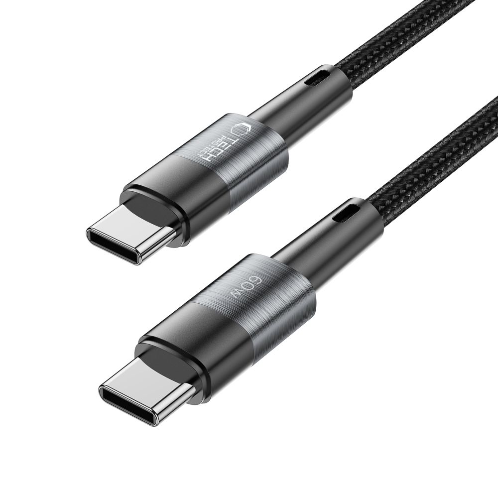 iTok webáruház - Tech-Protect Tech-Protect UltraBoost USB-C–USB-C PD 60 W 3 A, 2 m-es kábel (szürke) 3 Tech-Protect UltraBoost USB-C / USB-C PD 60W 3A 2m cable (szürke)