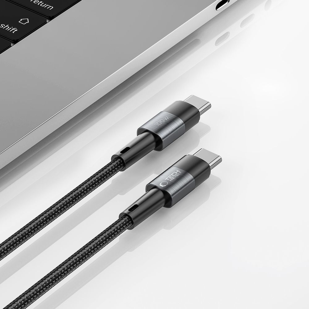 iTok webáruház - Tech-Protect Tech-Protect UltraBoost USB-C / USB-C PD kábel 100W 5A 0,25 m (szürke) 4 Tech-Protect UltraBoost USB-C / USB-C PD Cable 100W 5A 0.25m (szürke)
