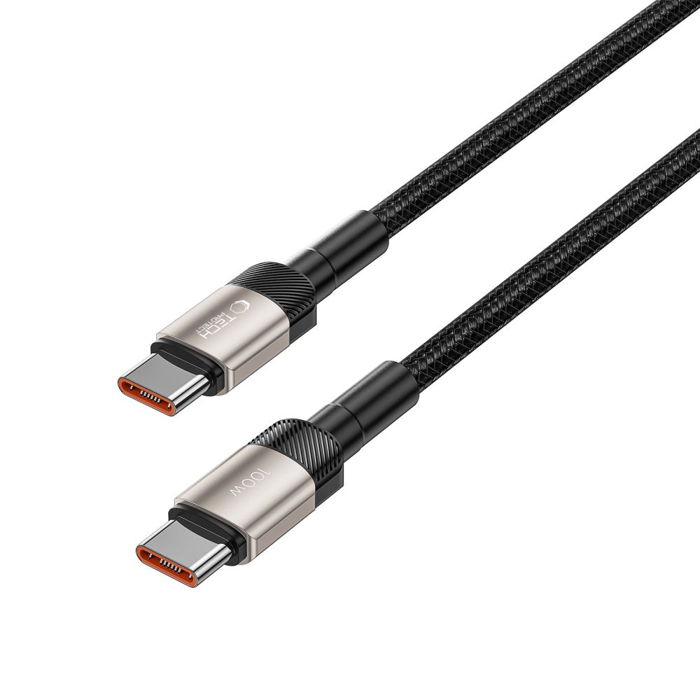 iTok webáruház - Tech-Protect Tech-Protect UltraBoost Evo USB-C–USB-C PD kábel 100 W, 5 A, 2 m (titán) 4 Tech-Protect UltraBoost Evo USB-C / USB-C PD cable 100W 5A 2m (titán)