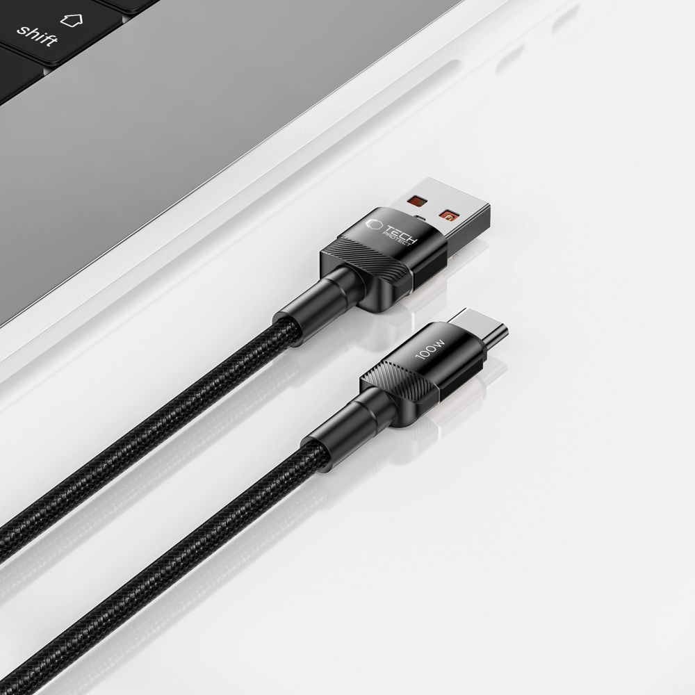 iTok webáruház - Tech-Protect Tech-Protect UltraBoost Evo USB-C / USB-A kábel 100 W, 5 A, 0,5 m (fekete) 4 Tech-Protect UltraBoost Evo USB-C / USB-A cable 100W 5A 0.5m (fekete)