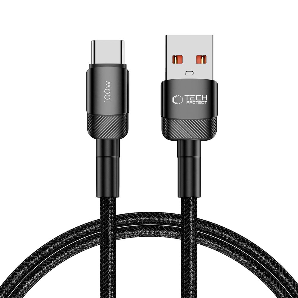 iTok webáruház - Tech-Protect Tech-Protect UltraBoost Evo USB-C / USB-A kábel 100 W 5 A 1 m (fekete) 1 Tech-Protect UltraBoost Evo USB-C / USB-A cable 100W 5A 1m (fekete)