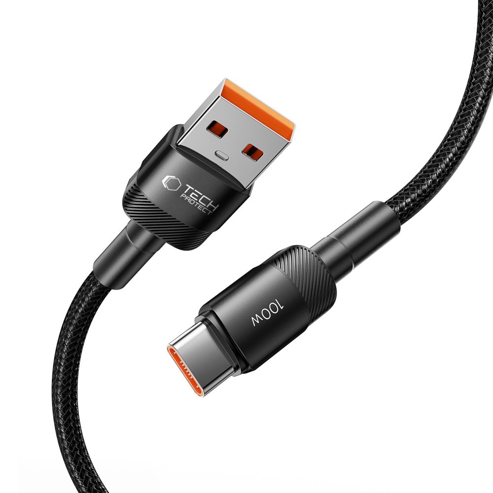 iTok webáruház - Tech-Protect Tech-Protect UltraBoost Evo USB-C / USB-A kábel 100 W 5 A 1 m (fekete) 2 Tech-Protect UltraBoost Evo USB-C / USB-A cable 100W 5A 1m (fekete)