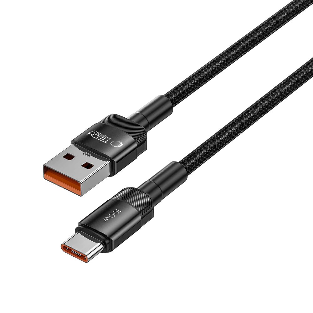 iTok webáruház - Tech-Protect Tech-Protect UltraBoost Evo USB-C / USB-A kábel 100 W 5 A 1 m (fekete) 3 Tech-Protect UltraBoost Evo USB-C / USB-A cable 100W 5A 1m (fekete)