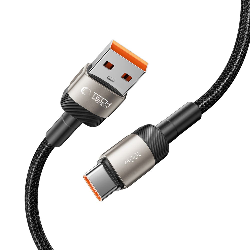 iTok webáruház - Tech-Protect Tech-Protect UltraBoost Evo USB-C / USB-A kábel 100 W 5 A 2 m (titán) 3 Tech-Protect UltraBoost Evo USB-C / USB-A cable 100W 5A 2m (titán)