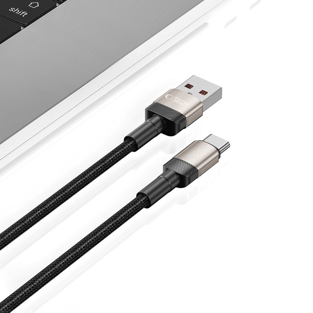 iTok webáruház - Tech-Protect Tech-Protect UltraBoost Evo USB-C / USB-A kábel 100 W 5 A 2 m (titán) 4 Tech-Protect UltraBoost Evo USB-C / USB-A cable 100W 5A 2m (titán)