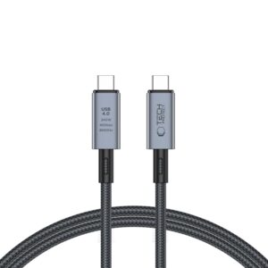 Tech-Protect UltraBoost Max USB-C 4.0 – USB-C 4.0 kábel 240 W, 1 m (szürke)