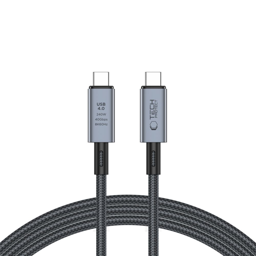 iTok webáruház - Tech-Protect Tech-Protect UltraBoost Max USB-C 4.0–USB-C 4.0 PD 240W kábel, 2 m (szürke) 1 Tech-Protect UltraBoost Max USB-C 4.0 / USB-C 4.0 PD 240W 8K 40Gbps 2m cable (szürke)