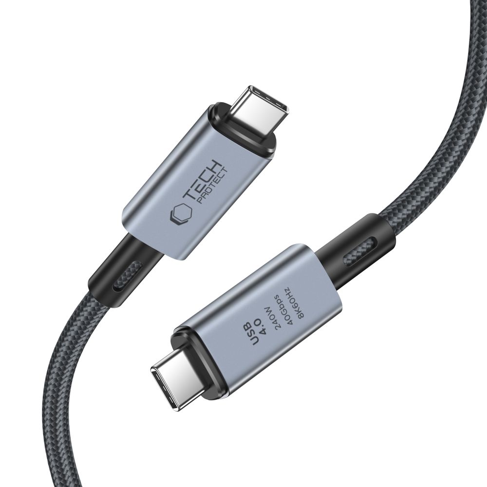 iTok webáruház - Tech-Protect Tech-Protect UltraBoost Max USB-C 4.0–USB-C 4.0 PD 240W kábel, 2 m (szürke) 3 Tech-Protect UltraBoost Max USB-C 4.0 / USB-C 4.0 PD 240W 8K 40Gbps 2m cable (szürke)