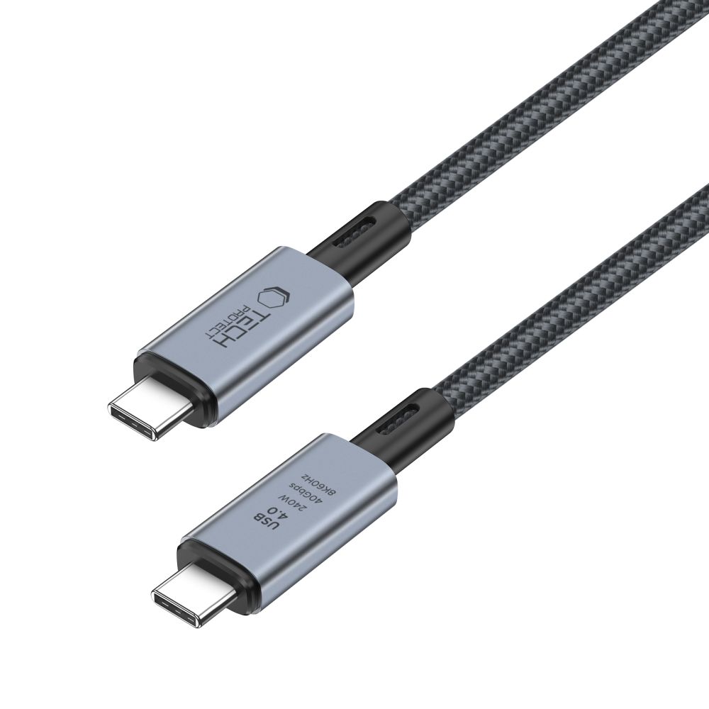 iTok webáruház - Tech-Protect Tech-Protect UltraBoost Max USB-C 4.0–USB-C 4.0 PD 240W kábel, 2 m (szürke) 4 Tech-Protect UltraBoost Max USB-C 4.0 / USB-C 4.0 PD 240W 8K 40Gbps 2m cable (szürke)