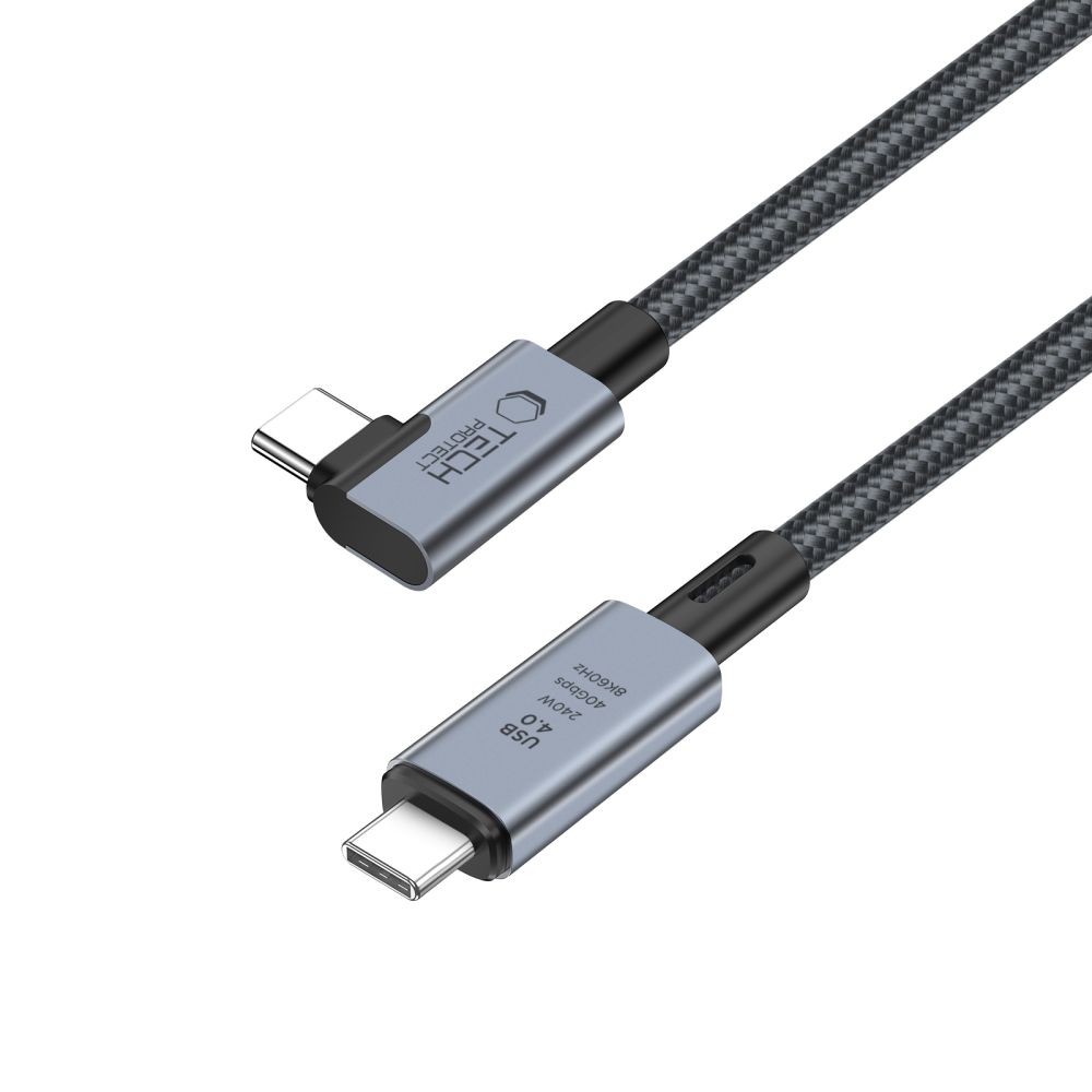 iTok webáruház - Tech-Protect Tech-Protect UltraBoost Max L USB-C 4.0–USB-C 4.0 kábel, 1,5 m (szürke) 3 Tech-Protect UltraBoost Max L USB-C 4.0 (straight) / USB-C 4.0 (angled) PD 240W 8K 40Gbps 1.5m Cable (szürke)