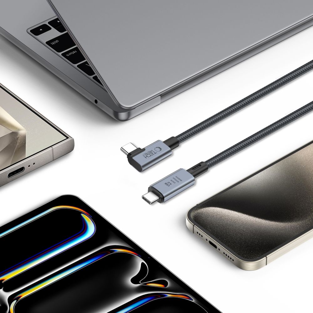 iTok webáruház - Tech-Protect Tech-Protect UltraBoost Max L USB-C 4.0–USB-C 4.0 kábel, 1,5 m (szürke) 4 Tech-Protect UltraBoost Max L USB-C 4.0 (straight) / USB-C 4.0 (angled) PD 240W 8K 40Gbps 1.5m Cable (szürke)