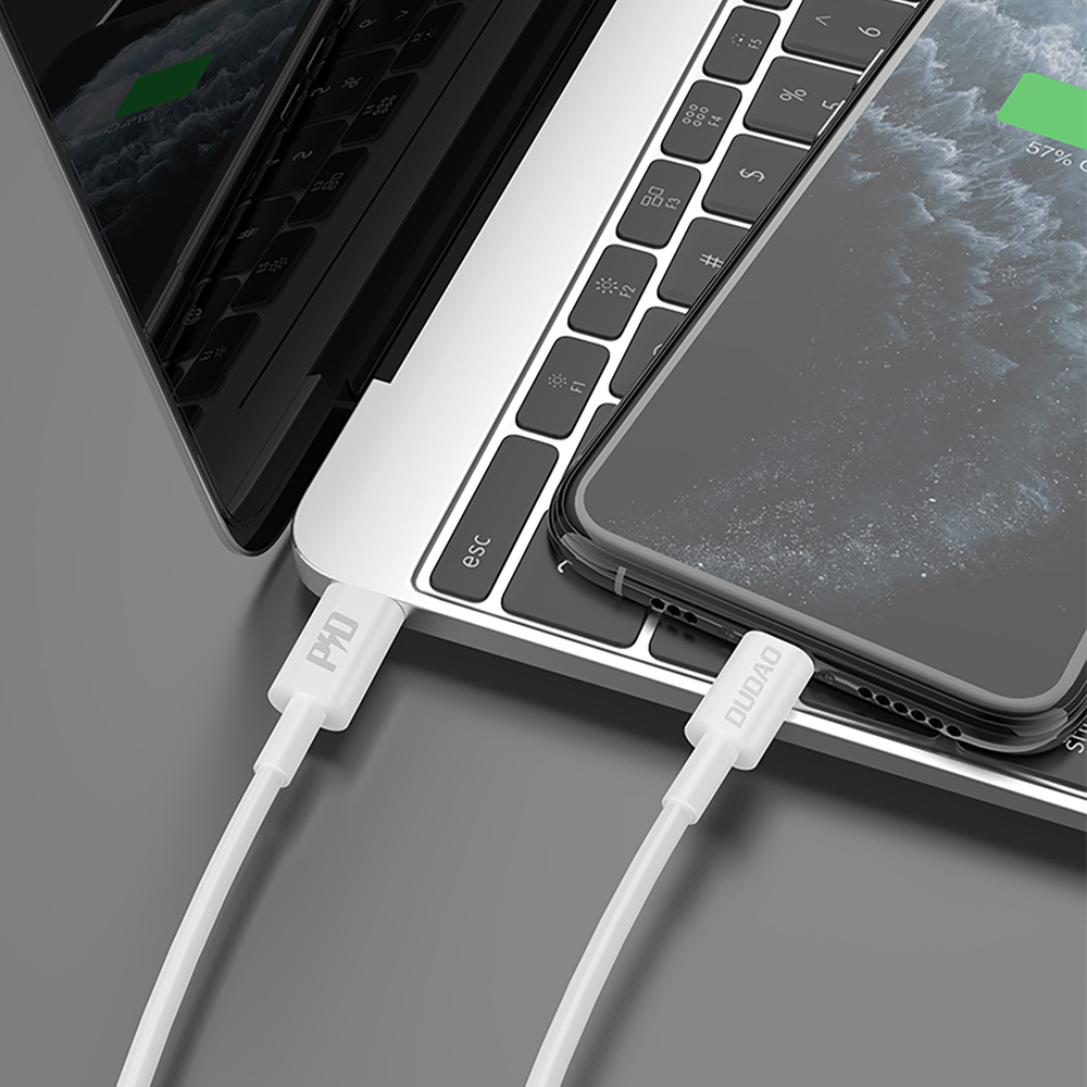 iTok webáruház - Dudao Dudao L6X USB-C–Lightning PD 20 W-os, 1 m-es kábel (fehér) 4 Dudao L6X USB-C - Lightning PD 20W 1m Cable (fehér)