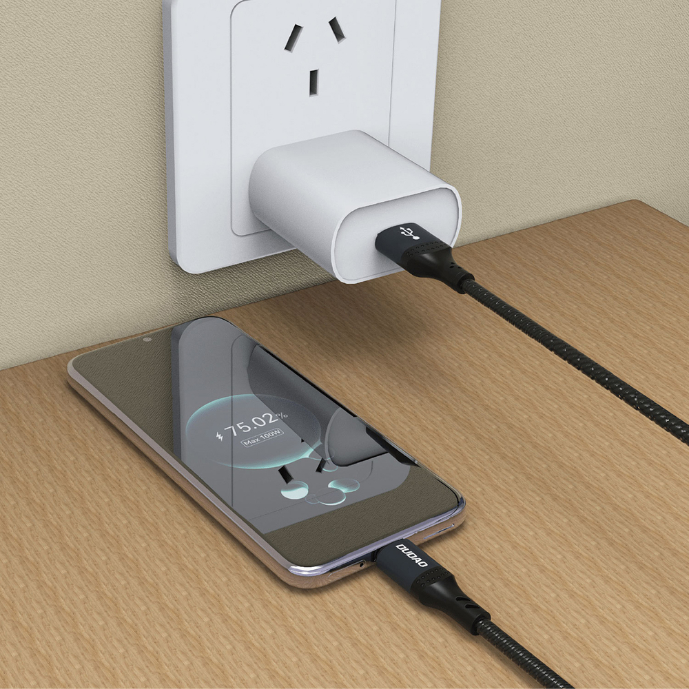 iTok webáruház - Dudao Dudao L3ST USB-A–USB-C 5A 1,2 m fonott kábel (fekete) 4 Dudao L3ST USB-A - USB-C 5A 1.2m Braided Cable (fekete)