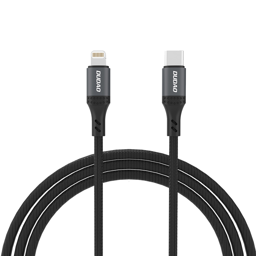 iTok webáruház - Dudao Dudao L3CL USB-C–Lightning 30 W fonott kábel, 1,2 m (fekete) 1 Dudao L3CL USB-C - Lightning 30W Braided Cable 1.2m (fekete)