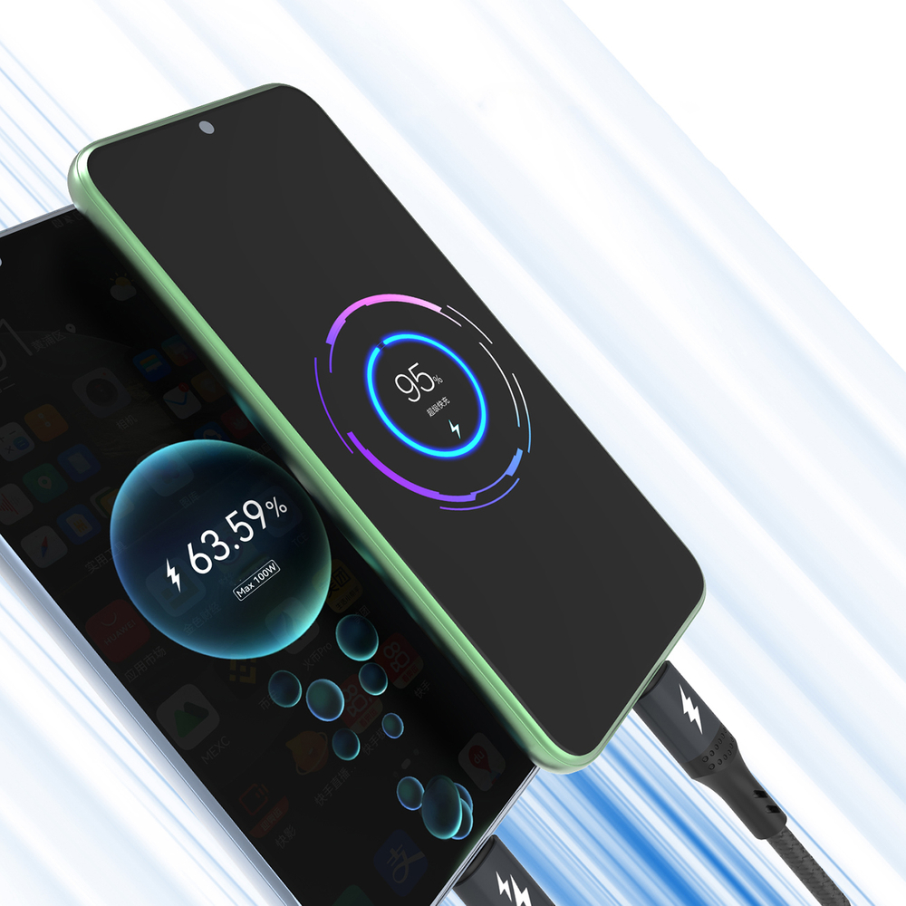 iTok webáruház - Dudao Dudao L3F 2in1 kábel 100 W, 1,2 m, 2× USB-C (fekete) 7 Dudao L3F 2in1 Cable 100W 1.2m 2 x USB-C (fekete)