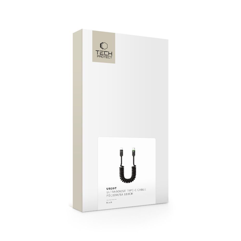 iTok webáruház - Tech-Protect Tech-Protect UB20T Ultraboost USB-C kábel PD 100 W/5 A, 180 cm (fekete) 7 Tech-Protect UB20T Ultraboost USB Type-C Cable PD100W/5A 180cm (fekete)