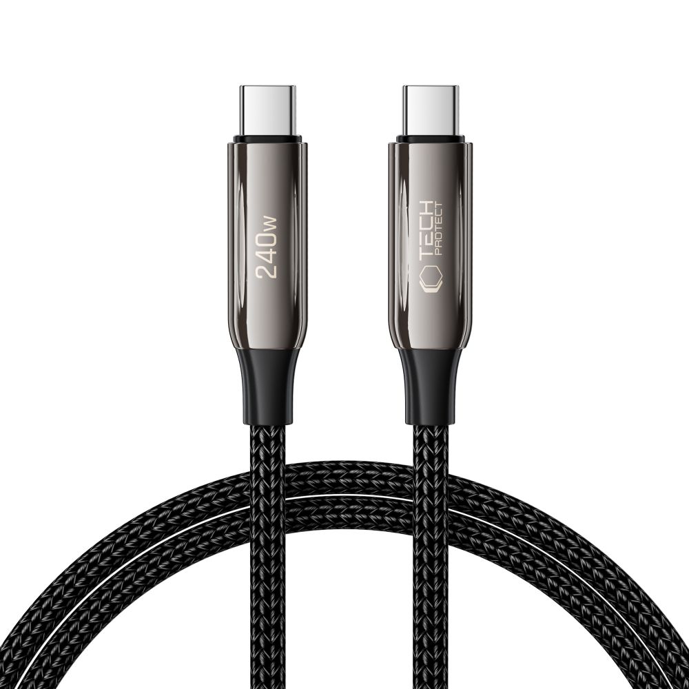iTok webáruház - Tech-Protect Tech-Protect UB10T Ultraboost USB-C PD240W/QC4.0 kábel, 100 cm (fekete) 1 Tech-Protect UB10T Ultraboost USB-C PD240W/QC4.0 Cable 100cm (fekete)