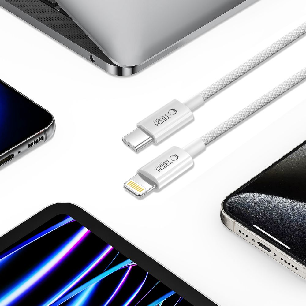 iTok webáruház - Tech-Protect Tech-Protect UltraBoost USB-C–Lightning kábel, 27 W, 100 cm (szürke) 4 Tech-Protect UltraBoost USB-C / Lightning PD27W/3A cable 100 cm (szürke)