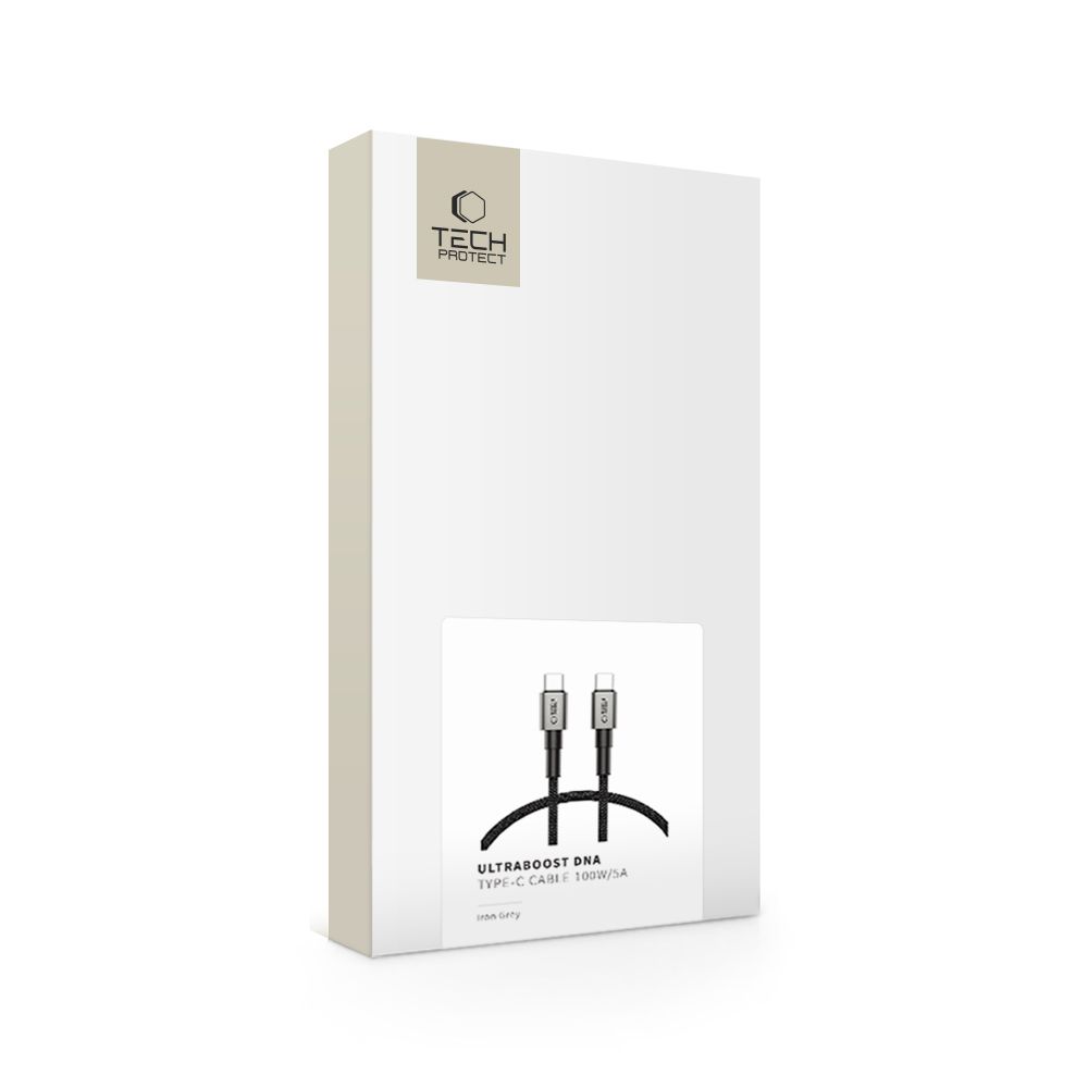 iTok webáruház - Tech-Protect Tech-Protect UltraBoost DNA USB-C PD100W/5A kábel, 50 cm (szürke) 7 Tech-Protect UltraBoost DNA USB-C PD100W/5A Cable 50cm (szürke)