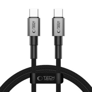 Tech-Protect UltraBoost DNA USB-C–USB-C PD 100W/5A kábel, 100 cm (szürke)