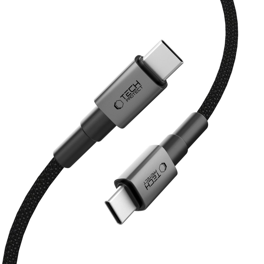 iTok webáruház - Tech-Protect Tech-Protect UltraBoost DNA USB-C–USB-C PD 100W/5A kábel, 100 cm (szürke) 2 Tech-Protect UltraBoost DNA USB-C PD100W/5A Cable 100cm (szürke)