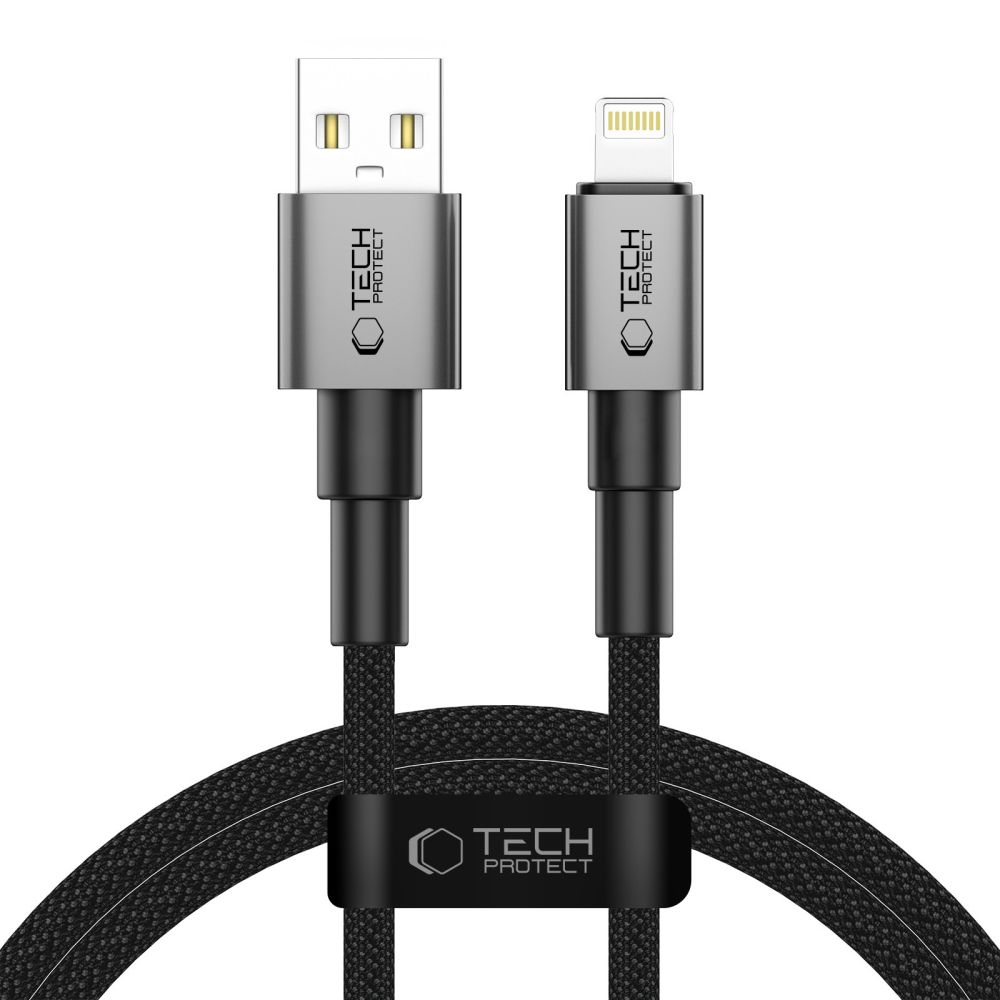 iTok webáruház - Tech-Protect Tech-Protect UltraBoost DNA USB-A–Lightning kábel, 15 W, 100 cm (szürke) 1 Tech-Protect UltraBoost DNA USB-A / Lightning cable 15W/2.4A 100 cm (szürke)