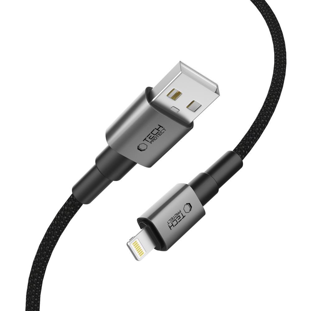 iTok webáruház - Tech-Protect Tech-Protect UltraBoost DNA USB-A–Lightning kábel, 15 W, 100 cm (szürke) 3 Tech-Protect UltraBoost DNA USB-A / Lightning cable 15W/2.4A 100 cm (szürke)