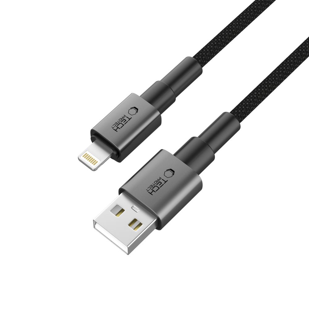 iTok webáruház - Tech-Protect Tech-Protect UltraBoost DNA USB-A–Lightning kábel, 15 W, 100 cm (szürke) 4 Tech-Protect UltraBoost DNA USB-A / Lightning cable 15W/2.4A 100 cm (szürke)