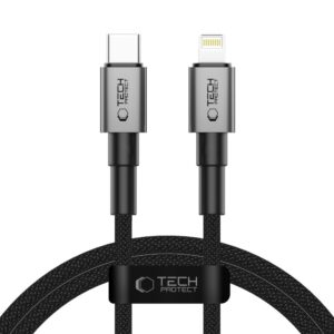 Tech-Protect UltraBoost DNA USB-C–Lightning kábel, 27 W, 100 cm (szürke)
