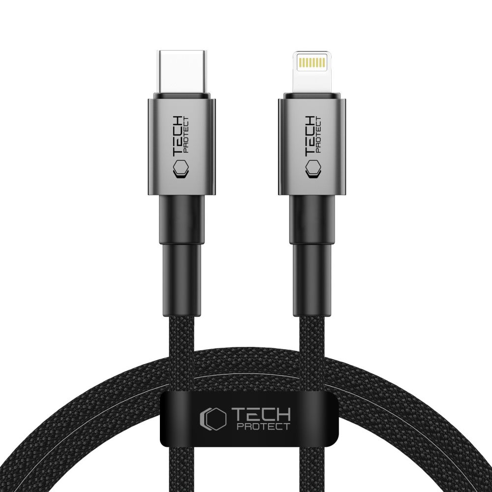 iTok webáruház - Tech-Protect Tech-Protect UltraBoost DNA USB-C–Lightning kábel, 27 W, 100 cm (szürke) 1 Tech-Protect UltraBoost DNA USB-C / Lightning PD27W/3A cable 100 cm (szürke)