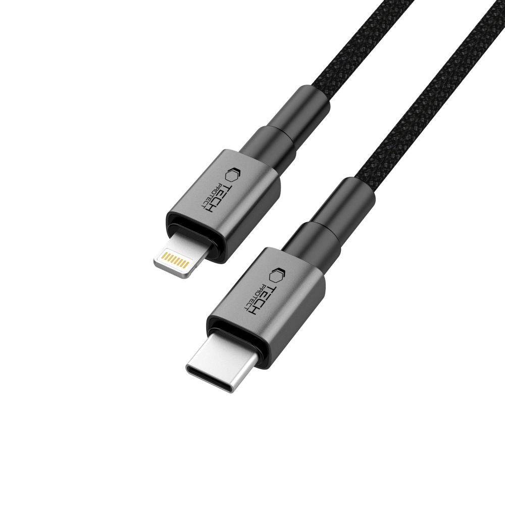 iTok webáruház - Tech-Protect Tech-Protect UltraBoost DNA USB-C–Lightning kábel, 27 W, 100 cm (szürke) 3 Tech-Protect UltraBoost DNA USB-C / Lightning PD27W/3A cable 100 cm (szürke)