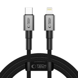 Tech-Protect Ultraboost DNA USB-C / Lightning PD27W/3A kábel, 200 cm (szürke)