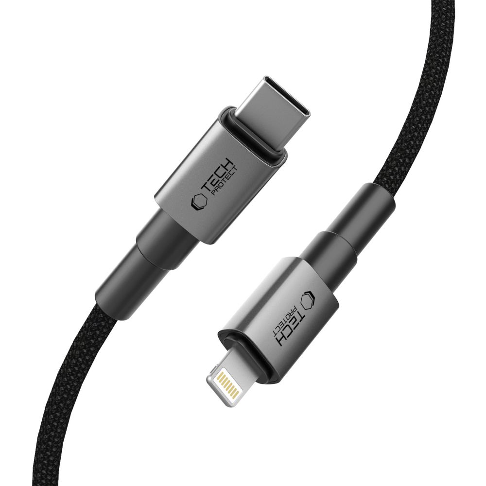 iTok webáruház - Tech-Protect Tech-Protect Ultraboost DNA USB-C / Lightning PD27W/3A kábel, 200 cm (szürke) 2 Tech-Protect Ultraboost DNA USB-C / Lightning PD27W/3A cable 200 cm (szürke)