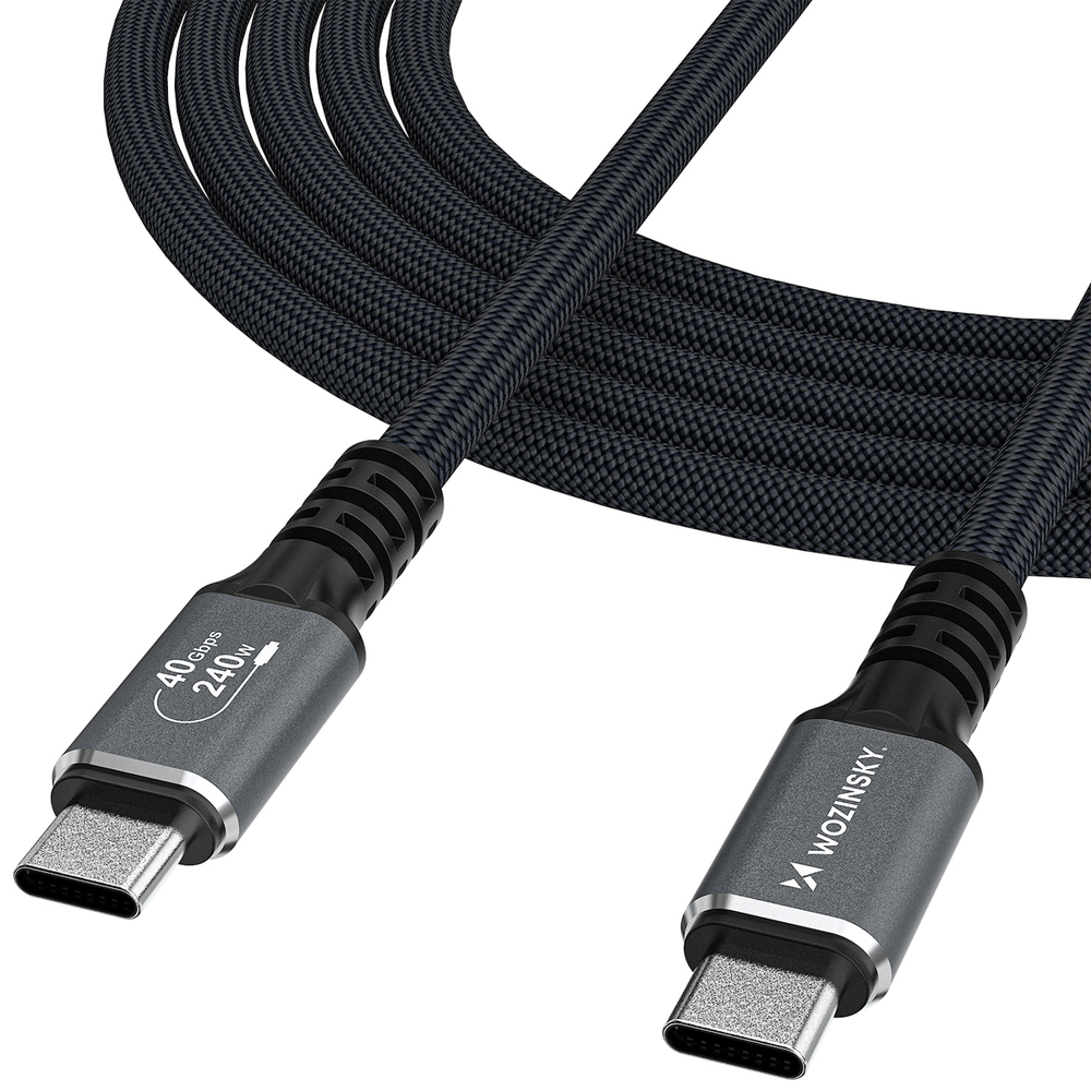 iTok webáruház - Wozinsky Wozinsky WPS-UY41S USB-C USB4 kábel 40 Gb/s 240 W 1 m 4K (fekete) 1 Wozinsky WPS-UY41S USB-C USB4 Cable 40Gb/s 240W 1m 4K (fekete)