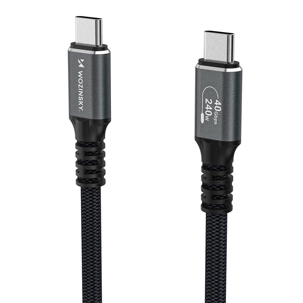 iTok webáruház - Wozinsky Wozinsky WPS-UY41S USB-C USB4 kábel 40 Gb/s 240 W 1 m 4K (fekete) 3 Wozinsky WPS-UY41S USB-C USB4 Cable 40Gb/s 240W 1m 4K (fekete)