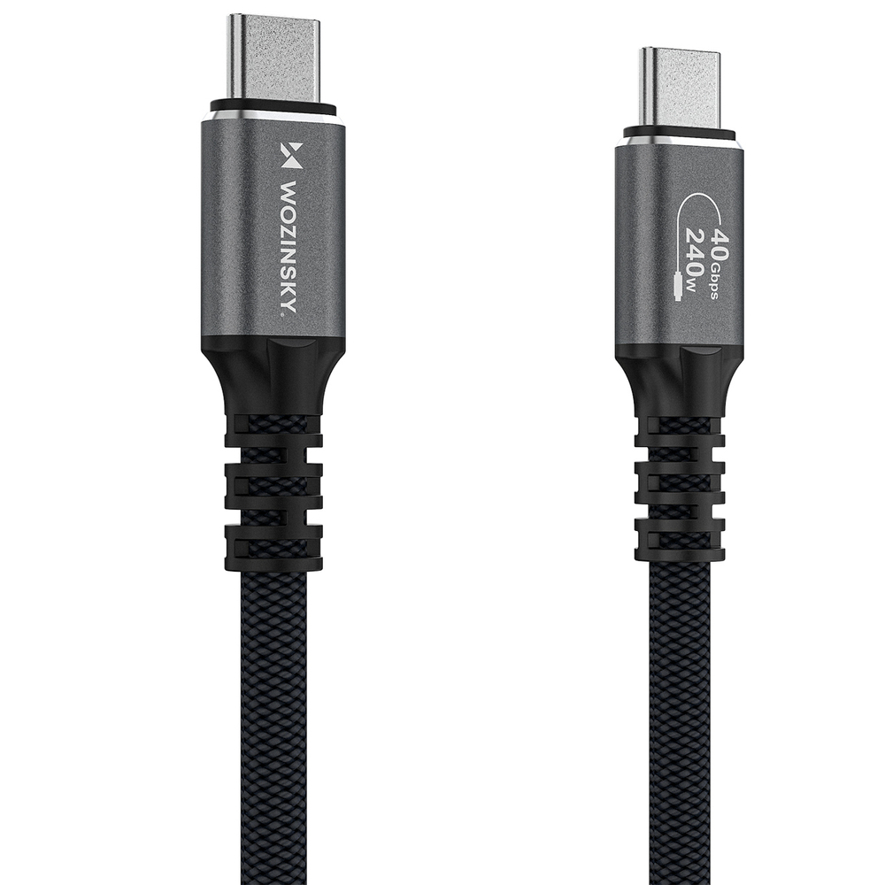 iTok webáruház - Wozinsky Wozinsky WPS-UY41S USB-C USB4 kábel 40 Gb/s 240 W 1 m 4K (fekete) 4 Wozinsky WPS-UY41S USB-C USB4 Cable 40Gb/s 240W 1m 4K (fekete)