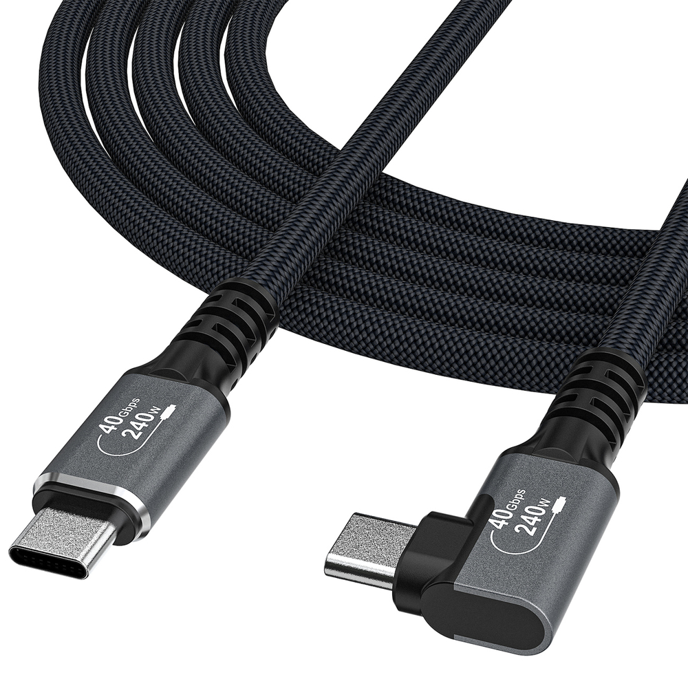 iTok webáruház - Wozinsky Wozinsky WPS1-UY41S USB-C USB4 40 Gb/s 240 W 1,5 m 4K szögben hajlított kábel (fekete) 1 Wozinsky WPS1-UY41S USB-C USB4 40Gb/s 240W 1.5m 4K Angled Cable (fekete)