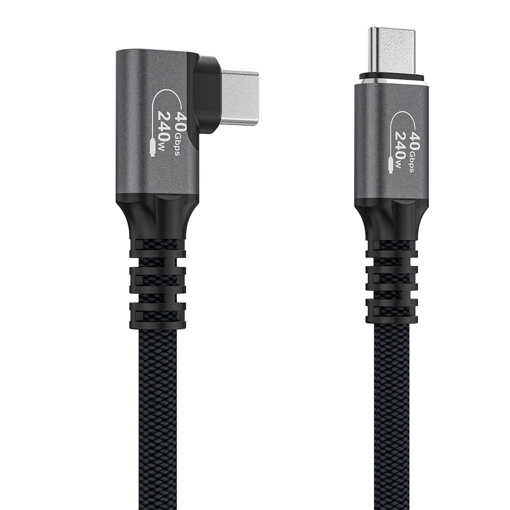 iTok webáruház - Wozinsky Wozinsky WPS3-UY41S USB-C USB4 40 Gb/s 240 W 1 m 4K döntött kábel (fekete) 5 Wozinsky WPS3-UY41S USB-C USB4 40Gb/s 240W 1m 4K Angled Cable (fekete)